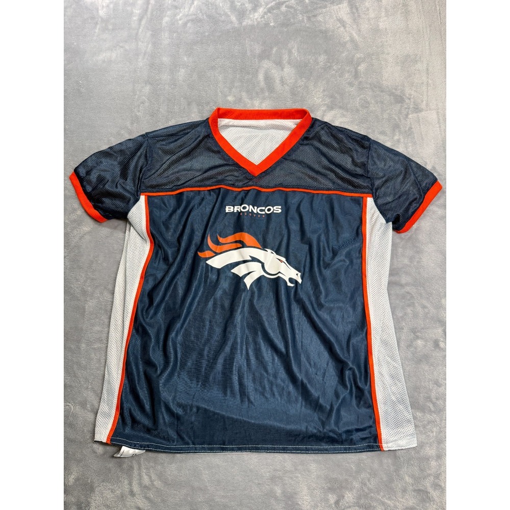 Denver Broncos Jersey Boys XL Blue White BDA Sports Mesh Play 60 Reversible